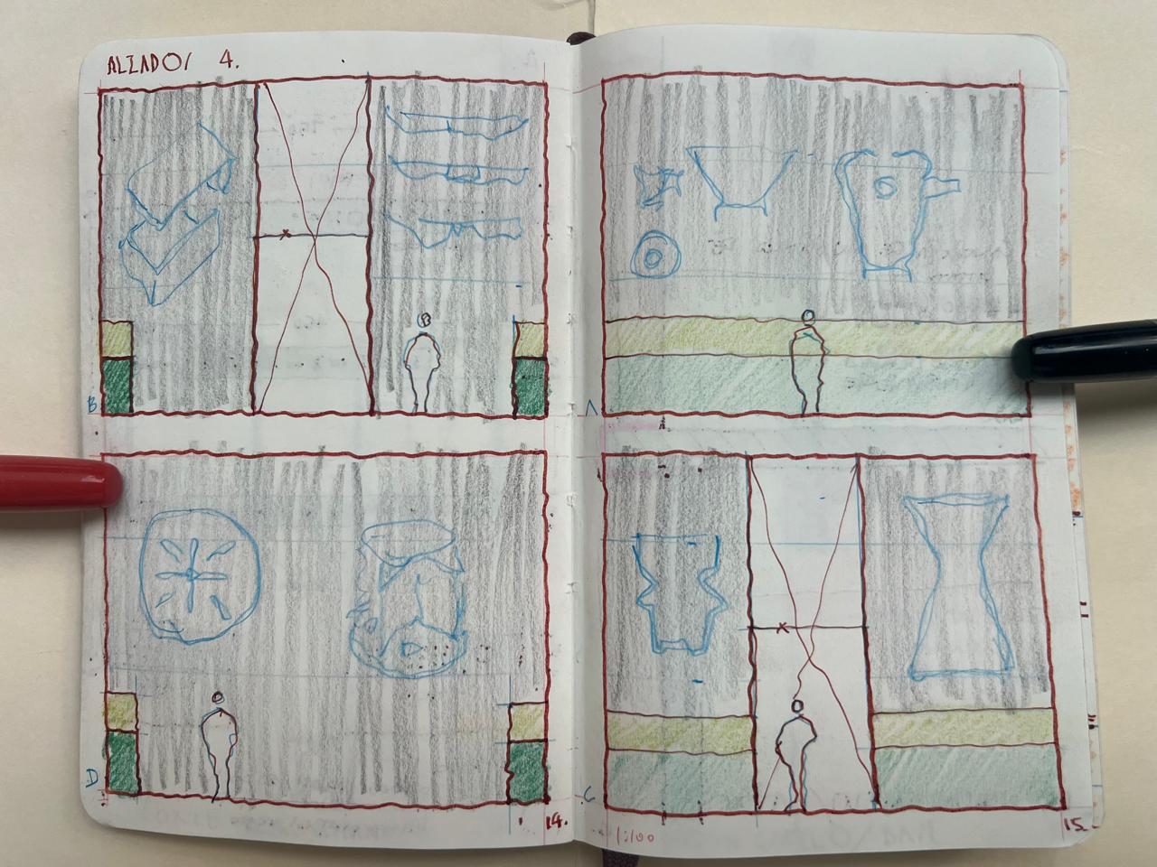 Bocetos, objetos y cuadernos de viaje
