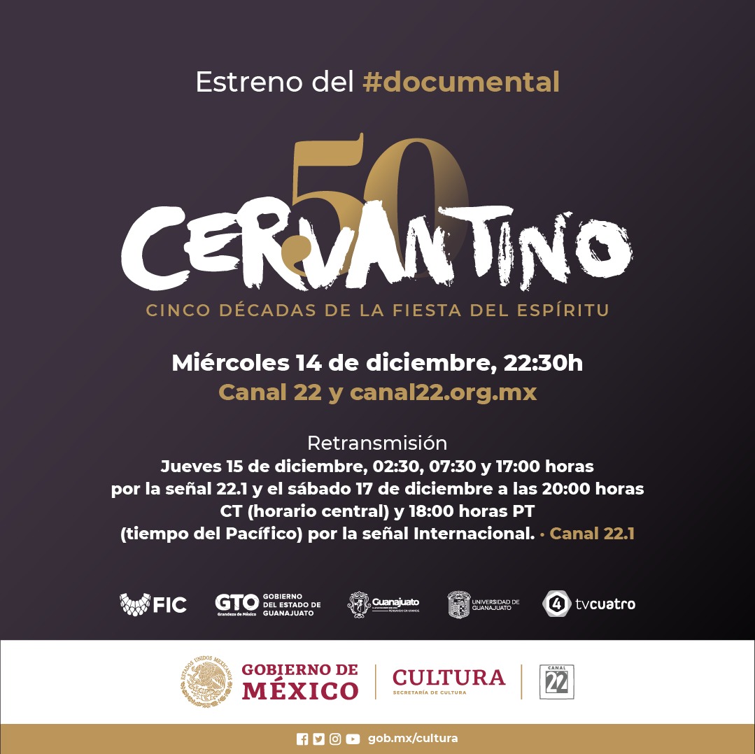 Canal 22 y el FIC presentan el documental <em>Cervantino 50: cinco décadas de la fiesta del espíritu</em>