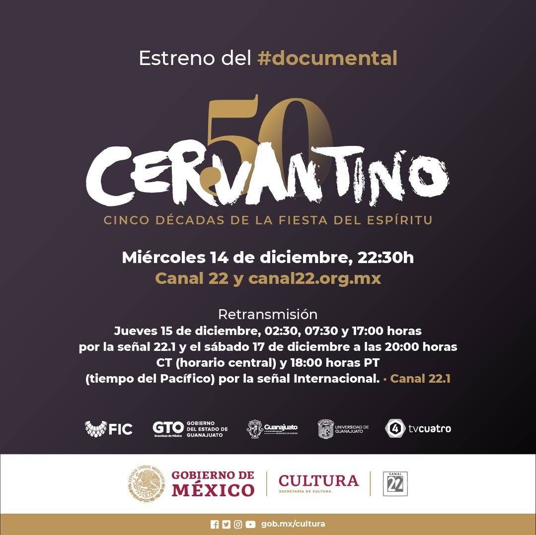 Canal 22 y el FIC presentan el documental <em>Cervantino 50: cinco décadas de la fiesta del espíritu</em>