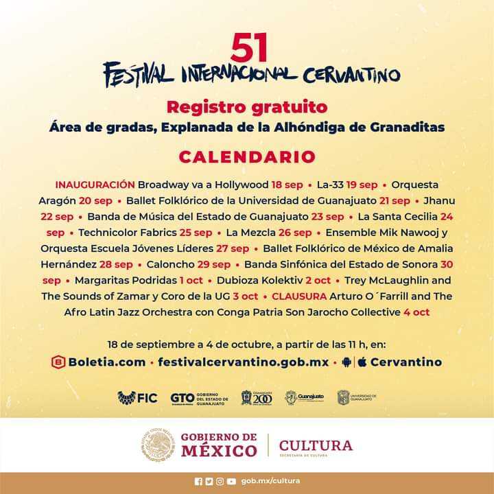 Ya está abierto el registro en línea para eventos del Festival Internacional Cervantino en la Alhóndiga de Granaditas 