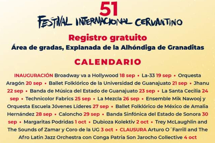 Ya está abierto el registro en línea para eventos del Festival Internacional Cervantino en la Alhóndiga de Granaditas 